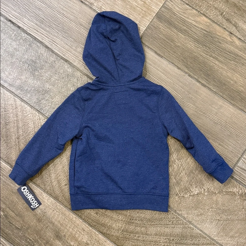 NWT OshKosh B’gosh Boys 2T Blue Full Zip Hoodie Sweatshirt Zip Up Unisex